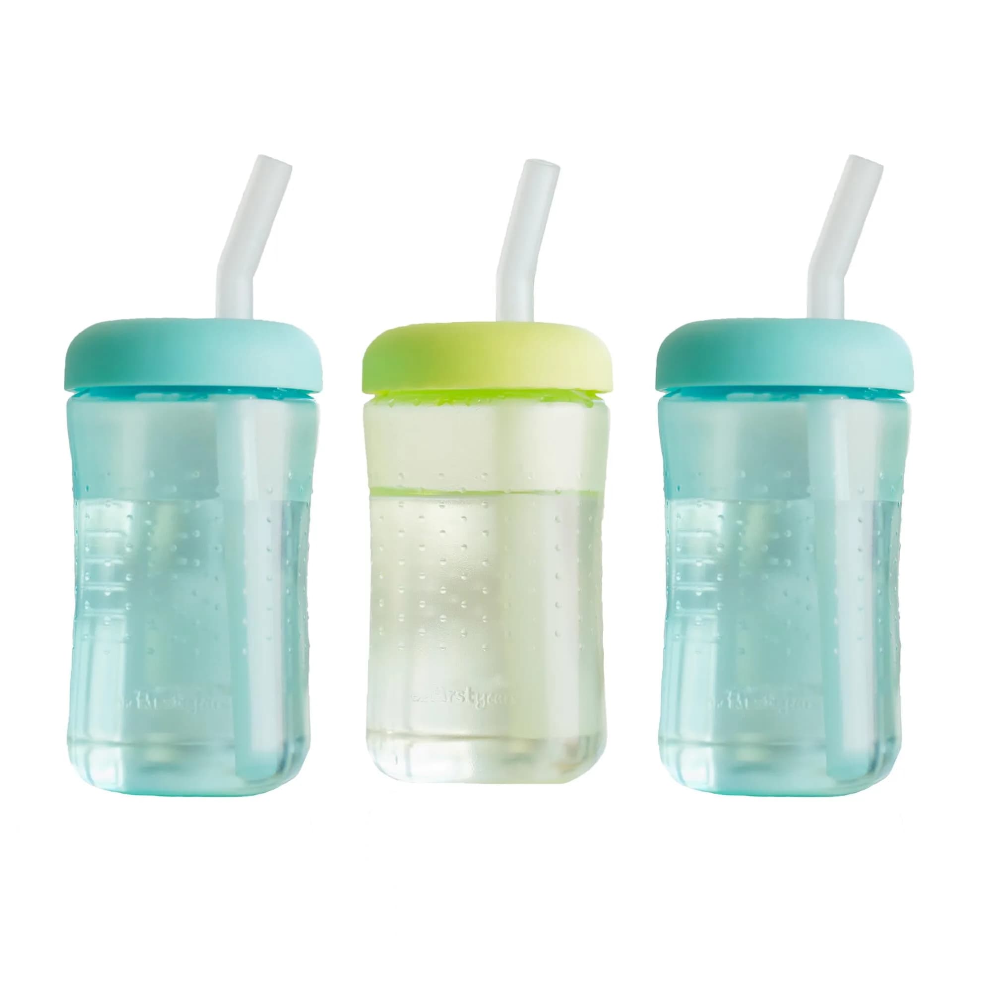 The First Years Squeeze & Sip Straw Cups - 7 Oz (207ml) - 3 Count | Spill-Proof Training Cups for Babies 6+ Months - main product image
