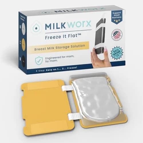 MilkWorx Freeze It Flat Breastmilk Freezer Organizer Yellow Single 1pk | Patented USA-Made for Efficient Freezer Storage thumbnail 1