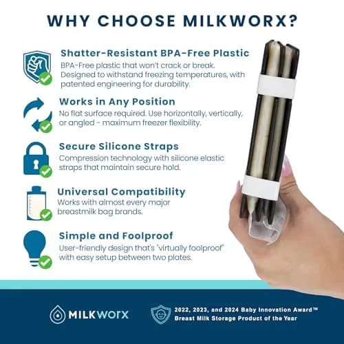 MilkWorx Freeze It Flat Breastmilk Freezer Organizer Yellow Single 1pk | Patented USA-Made for Efficient Freezer Storage thumbnail 3