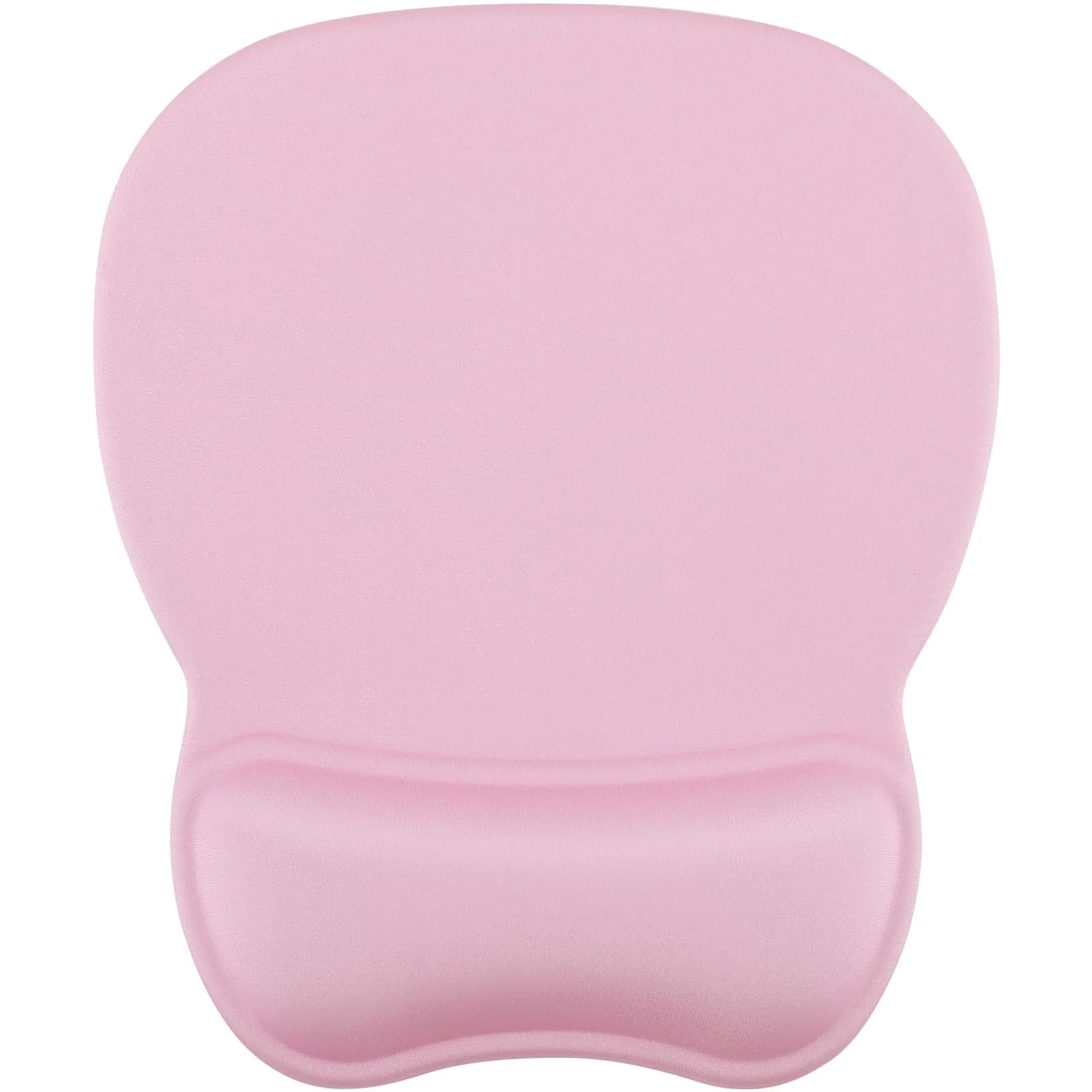 MROCO Ergonomic Mouse Pad with Gel Wrist Rest, 21.8 cm (8.6 in) x 24.4 cm (9.6 in), Pale Pink | Smooth Lycra Surface & Non-Slip PU Base