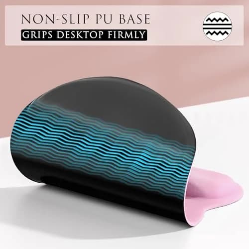 MROCO Ergonomic Mouse Pad with Gel Wrist Rest, 21.8 cm (8.6 in) x 24.4 cm (9.6 in), Pale Pink | Smooth Lycra Surface & Non-Slip PU Base thumbnail 6