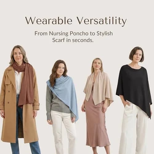 Konssy Rayon Made from Bamboo Nursing Cover Blush Beige | 95% Rayon 5% Spandex Blend | 360° Full Privacy thumbnail 5