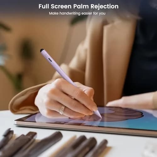 STYLUSHOME Active Stylus Pen for iPad, 165mm (6.5in) with 13-Min Fast Charge & Tilt Sensitivity | Precision Fine Tip & Rubber Tip thumbnail 5