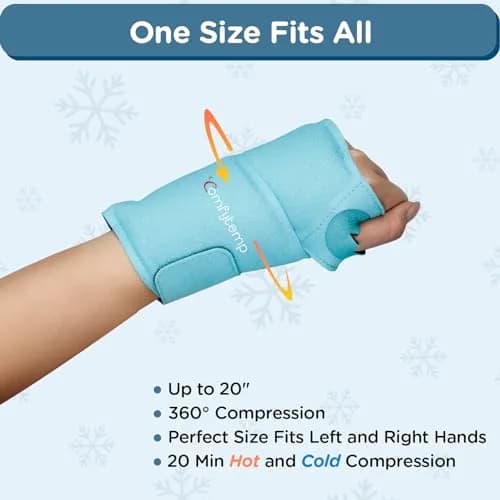 Comfytemp Wrist Ice Pack Wrap for Carpal Tunnel Relief | FSA Approved Reusable Gel Cold Pack (20"x4") thumbnail 4