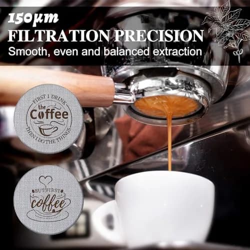 Yaomiao 58.5mm Espresso Puck Screen 1.7mm Thickness 150μm Mesh | 2-Pack Stainless Steel Reusable Coffee Filter thumbnail 5