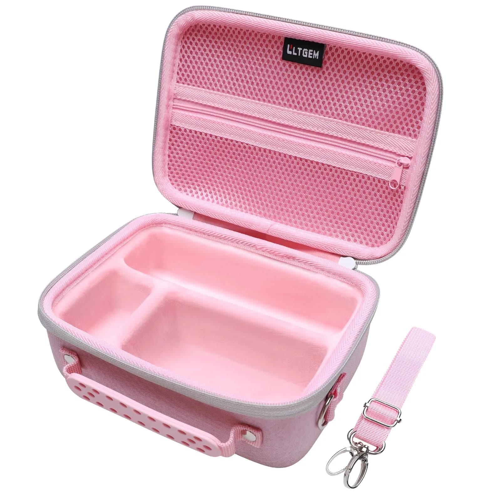 LTGEM Camera Case for Sony Alpha ZV-E10 / ZV-1F / ZV-1 / ZV-1 II Vlog Camera, 20.3cm x 15.2cm x 10.4cm (8" x 6" x 4.1") | Shockproof EVA Travel Bag with Strap — Pink