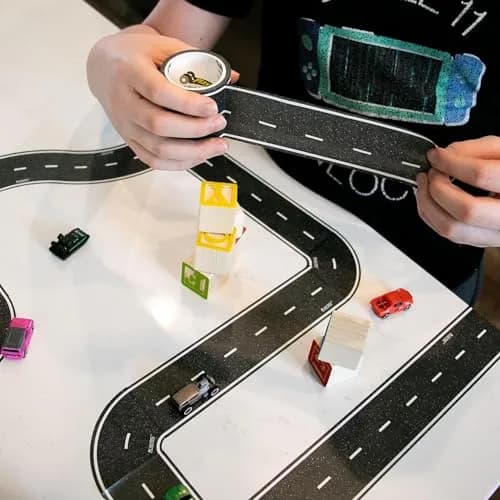 PlayTape Road Tape for Toy Cars 2-Pack | No Residue, 30 ft x 2 in Asphalt thumbnail 7