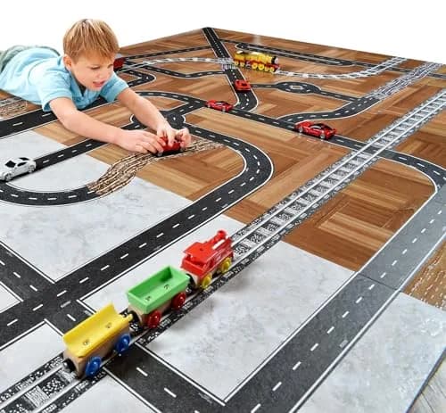 PlayTape Road Tape for Toy Cars 2-Pack | No Residue, 30 ft x 2 in Asphalt thumbnail 3