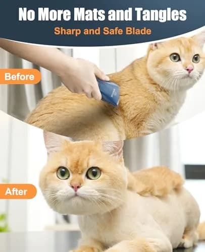 oneisall Pet Clippers for Cat Matted Hair, Quiet Pet Shaver with Storage Bag, 90-Min Runtime thumbnail 4