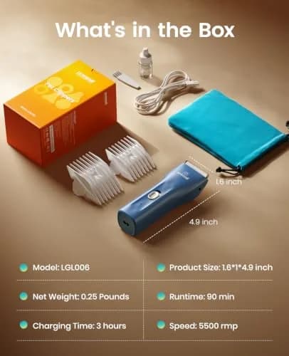 oneisall Pet Clippers for Cat Matted Hair, Quiet Pet Shaver with Storage Bag, 90-Min Runtime thumbnail 8