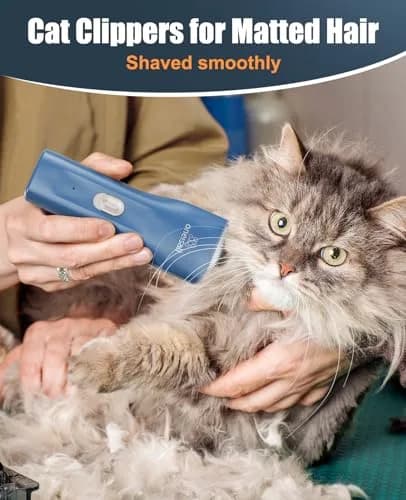 oneisall Pet Clippers for Cat Matted Hair, Quiet Pet Shaver with Storage Bag, 90-Min Runtime thumbnail 2