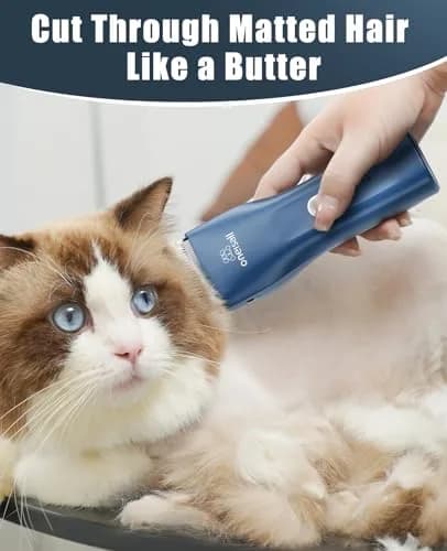 oneisall Pet Clippers for Cat Matted Hair, Quiet Pet Shaver with Storage Bag, 90-Min Runtime thumbnail 3