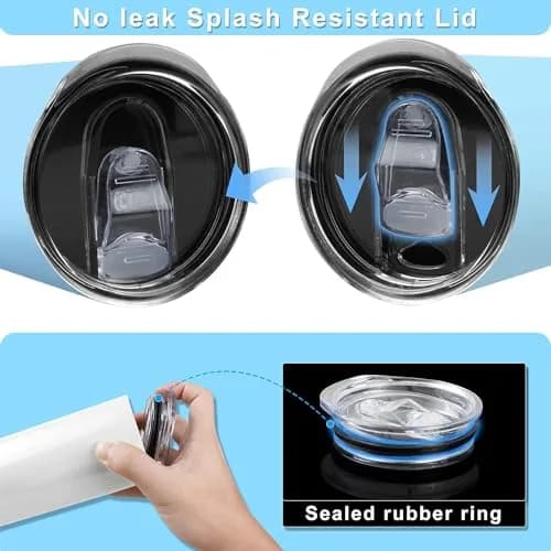 YiePhiot 20 oz Tumbler Replacement Lids | BPA-Free, Dishwasher Safe, Fits 2.76in Cup Mouth thumbnail 3