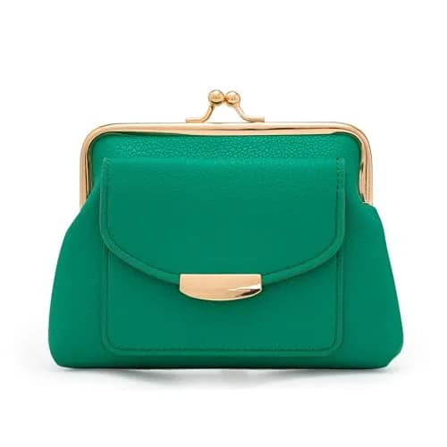 Lavogel Coin Purse with Credit Card Slot Kiss Lock Change Pouch for Women, 15.9cm (6.3") x 13.2cm (5.2") x 3cm (1.2") | Vintage Style for Coins & Cards thumbnail 1