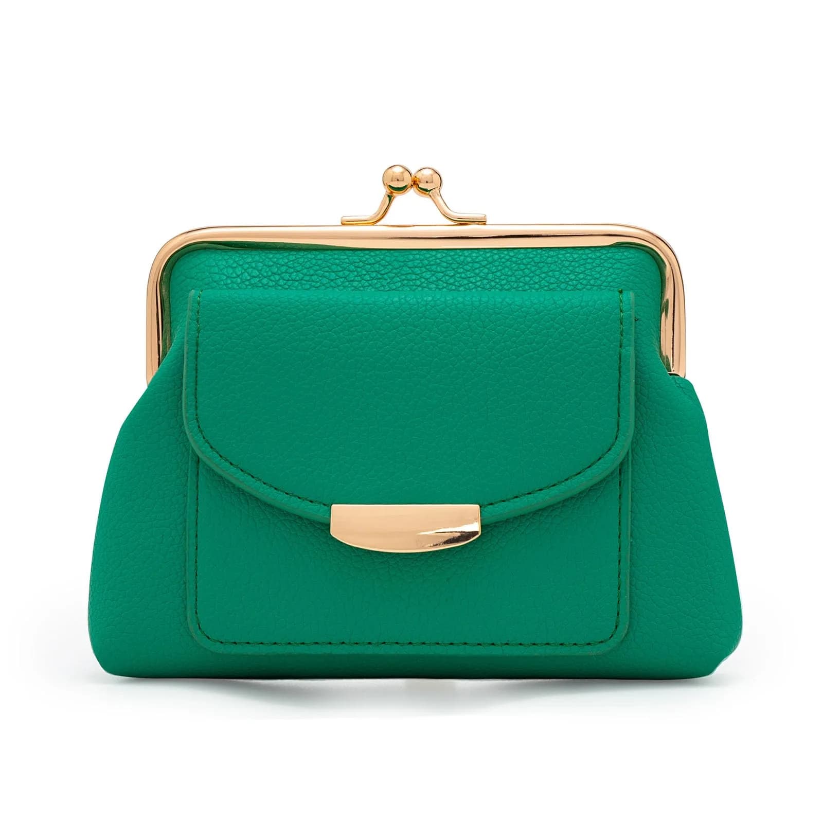 Lavogel Coin Purses with Credit Card Slot Kiss Lock Change Pouch for Women | Vintage Small Wallet — 2-Green