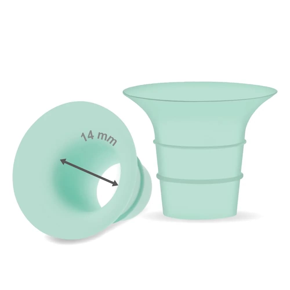 Maymom 14mm Flange Insert for Elvie Stride & Single/Double Electric Cups | Reduces 24mm to 14mm — 14mm Short