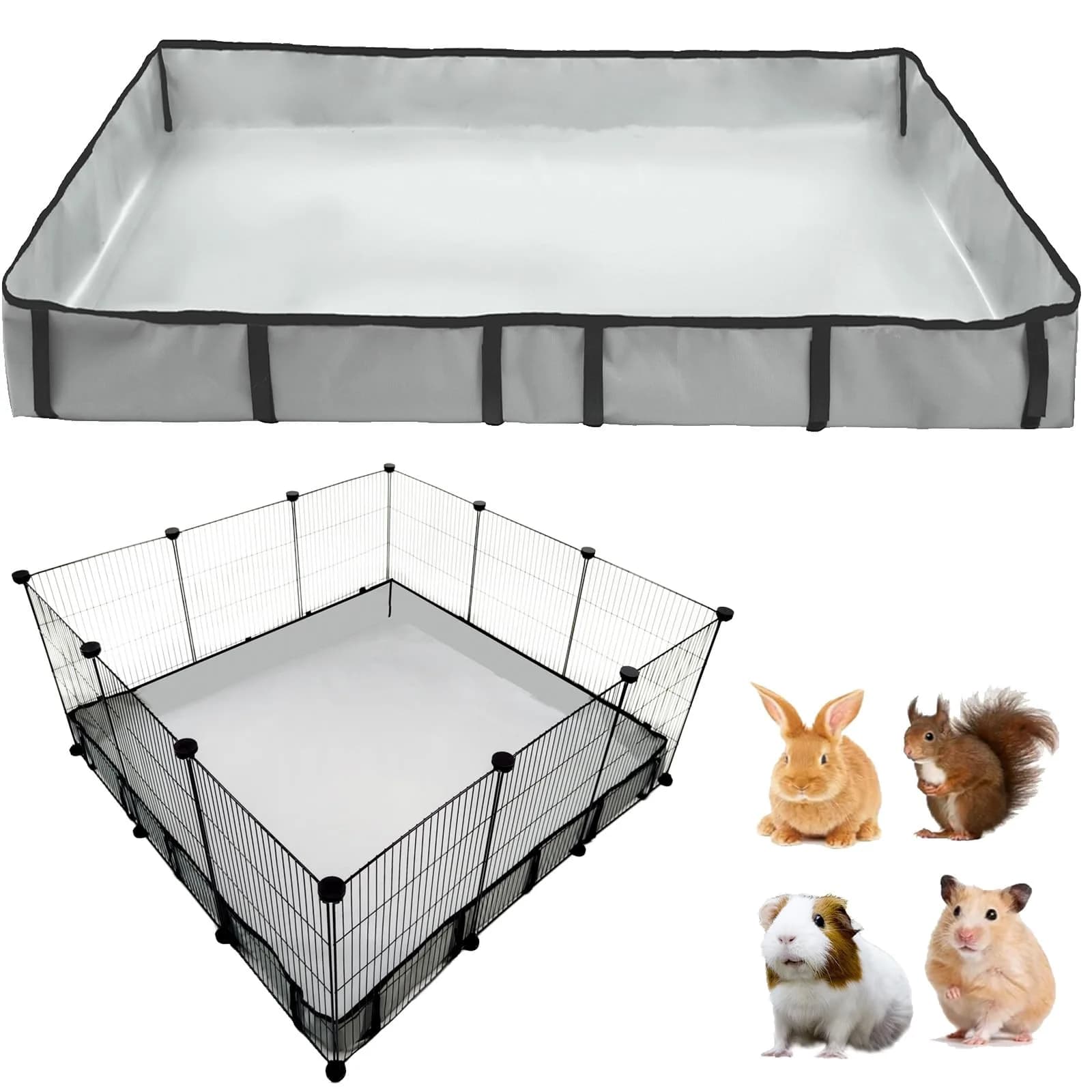 DZWLKJ Waterproof Guinea Pig Cage Liner 36x36 inches | 4-Inch Raised Sides for Leak Protection