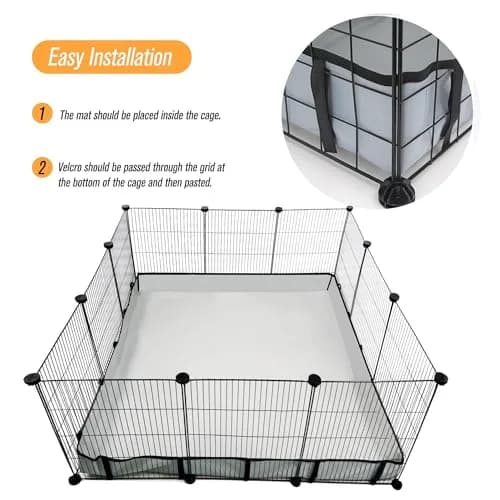 DZWLKJ Waterproof Guinea Pig Cage Liner 36x36 inches | 4-Inch Raised Sides for Leak Protection thumbnail 2