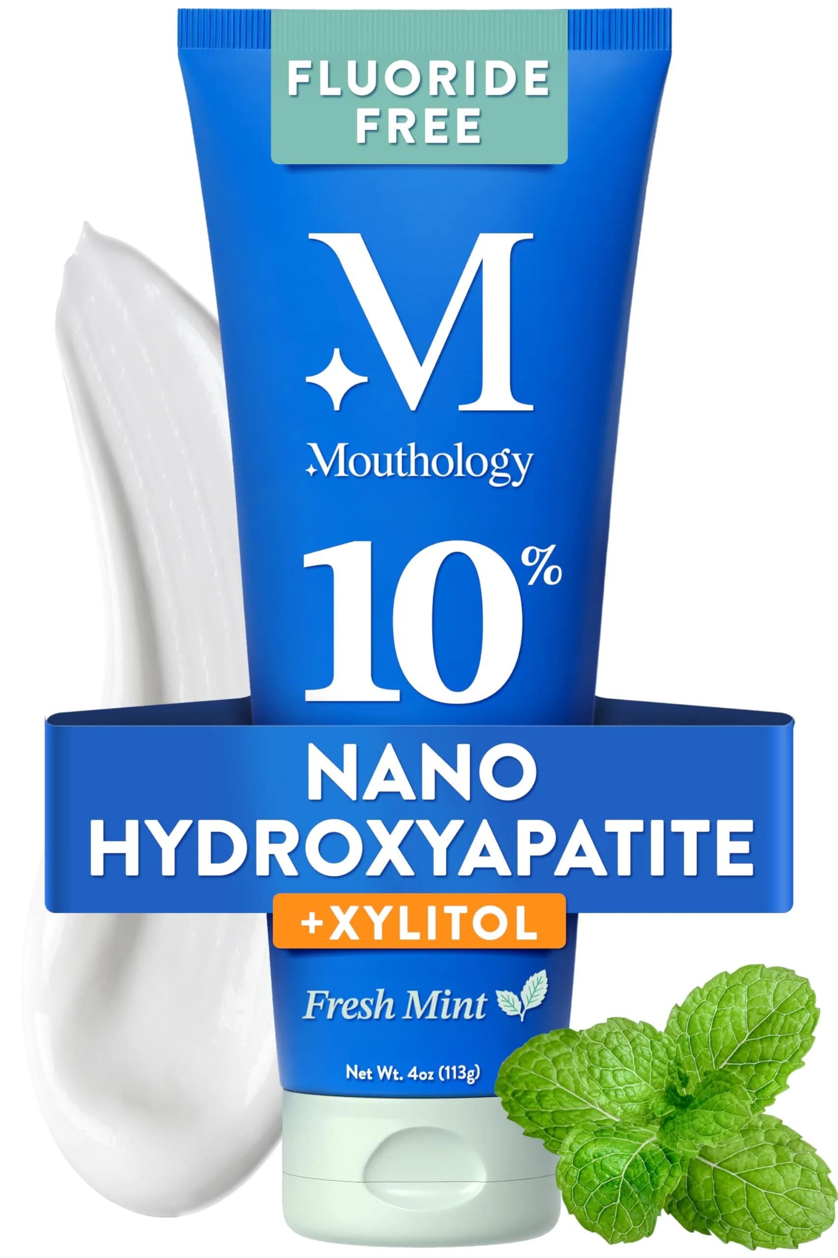 Mouthology 10% Nano Hydroxyapatite Toothpaste 118g (4 oz) | Dentist-Recommended Enamel Care — A. Fresh Mint / 4 Ounce