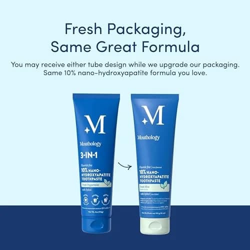 Mouthology 10% Nano Hydroxyapatite Toothpaste Fluoride Free Mint 118ml (4oz) | Enamel Care & Sensitive Teeth thumbnail 2