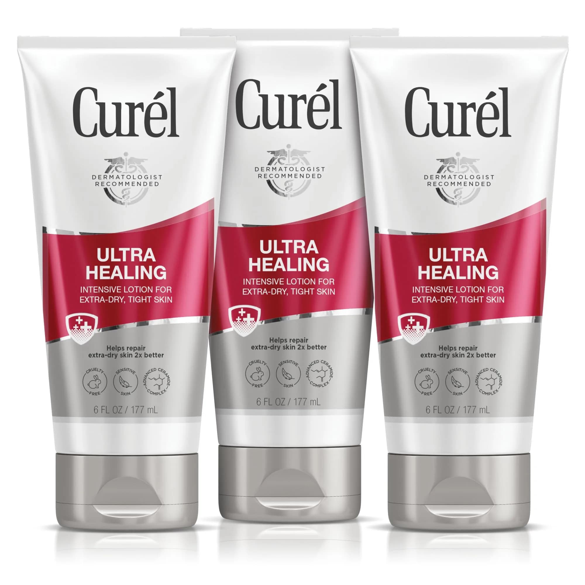 Curel Ultra Healing Body Lotion, Fragrance-Free Moisturizer 591ml (20 fl Oz) | Advanced Ceramide Complex for Dry, Sensitive Skin — 18 Fl Oz