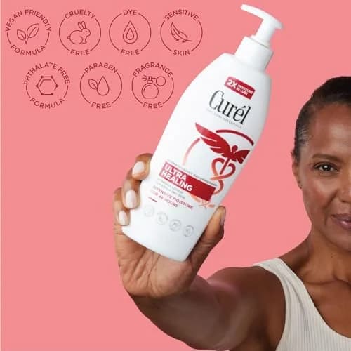 Curel Ultra Healing Body Lotion Fragrance-Free 18 fl oz (532ml) | Advanced Ceramide Complex for Dry, Sensitive Skin thumbnail 3