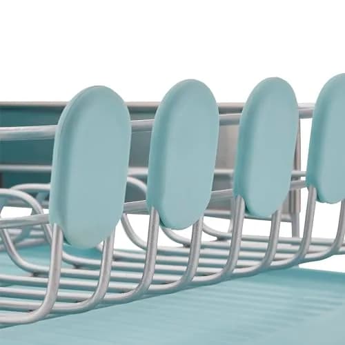 KitchenAid Compact Rust Resistant Dish Rack with Removable Flatware Caddy & Self-Draining Drainboard | Mineral Water thumbnail 8
