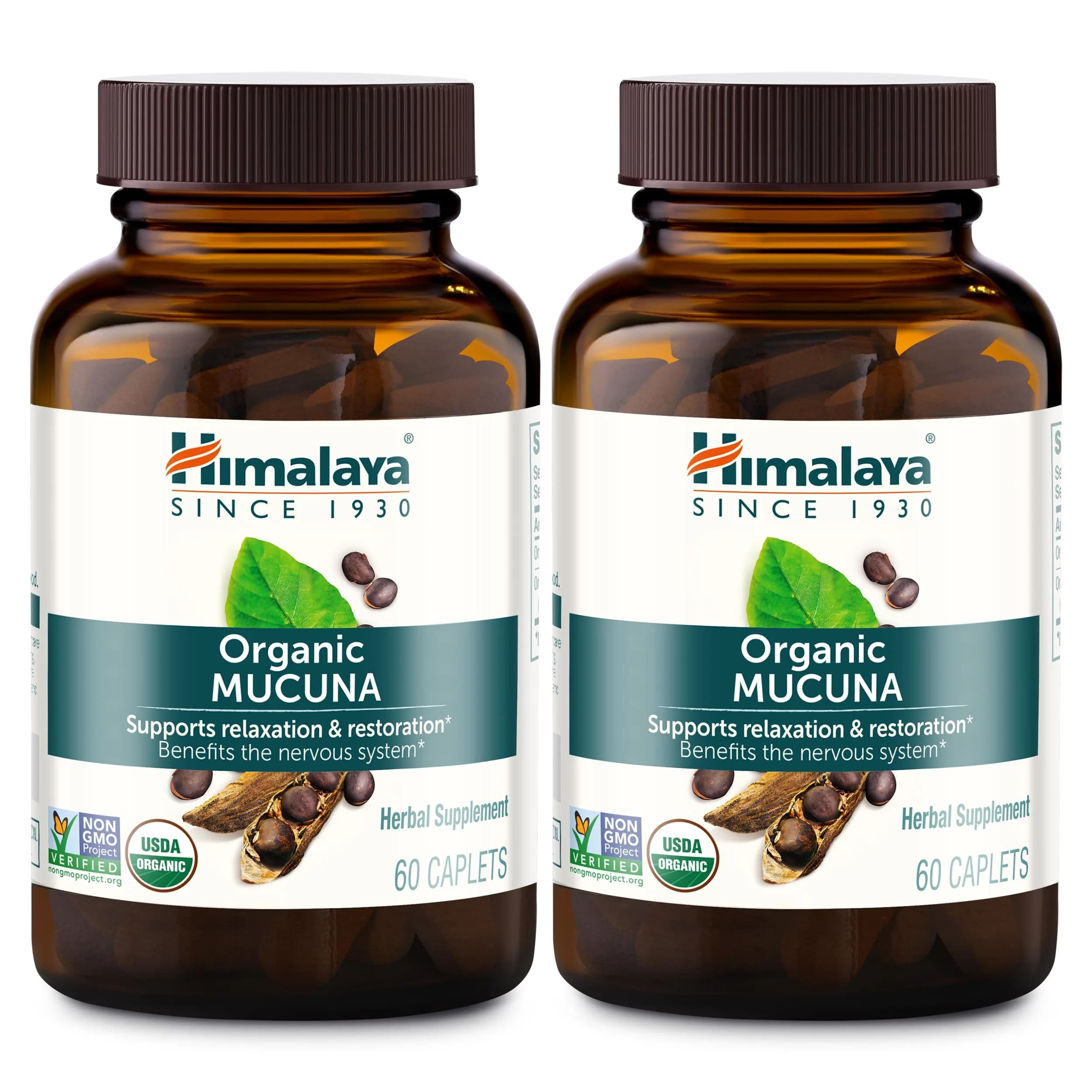 Himalaya USDA Organic Mucuna Pruriens Supplements, 600mg | Supports Relaxation & Brain Function - main product image