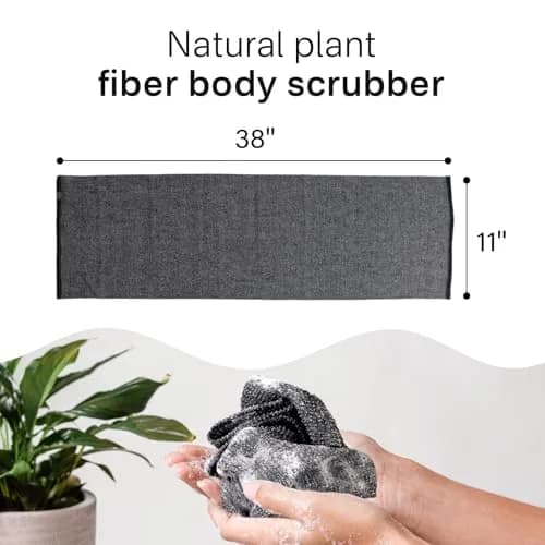 Yiclick 3-Pack Exfoliating Washcloth Towels - 40 Inch Back Scrubber for Shower Bath Use, Japanese & Korean Scrub Wash Cloths, Gray thumbnail 8