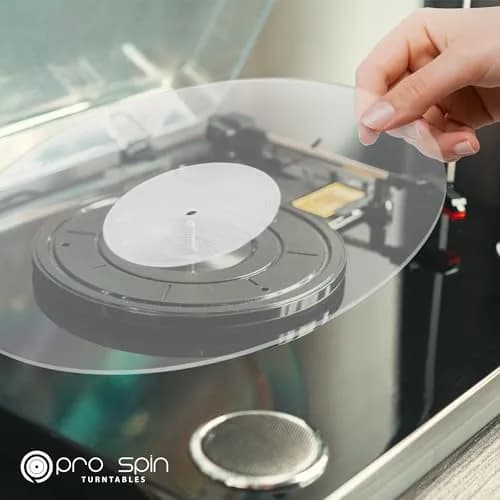 PRO SPIN Clear Acrylic Turntable Mat | 12" Vinyl Slipmat with Static Reduction & Tighter Bass thumbnail 3