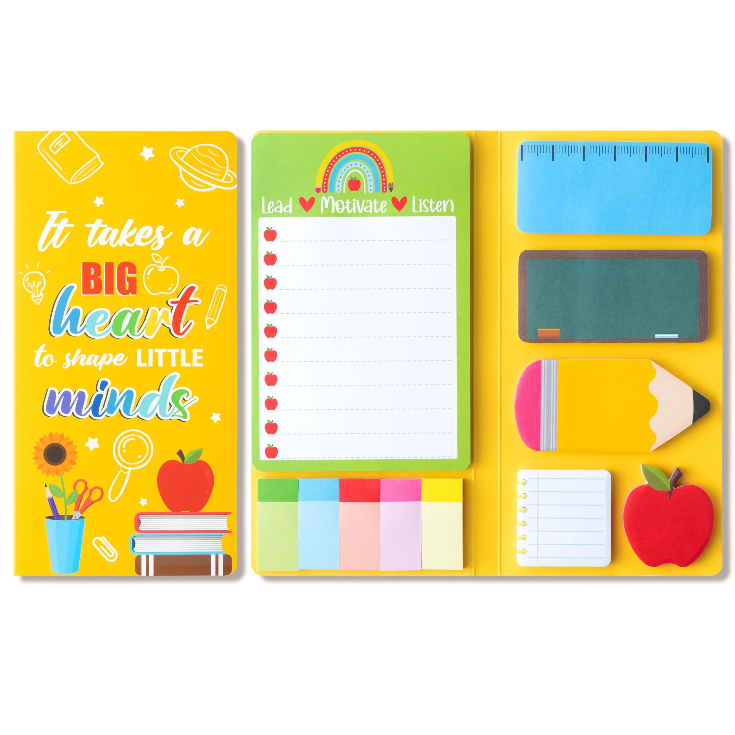 Xqumoi Teaching is A Work of Heart Sticky Notes Set | 550 Sheets | Teacher Appreciation Gift — Teacher(yellow)