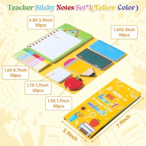 Xqumoi Teaching is A Work of Heart Sticky Notes Set | 550 Sheets | Teacher Appreciation Gift thumbnail 2