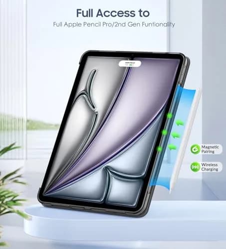 MoKo Case for iPad Air 11 inch M4/M3/M2 2026/2025/2024, Space Gray | Translucent Back, Auto Wake/Sleep, Supports Touch ID & Pencil thumbnail 5