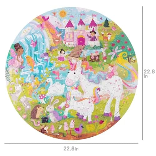 boppi Round 150 Piece Jigsaw Puzzle for Kids 5-8 | Unicorn Fantasy Scene | Eco-Friendly Recycled Cardboard thumbnail 5