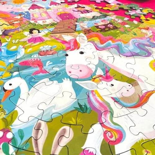 boppi Round 150 Piece Jigsaw Puzzle for Kids 5-8 | Unicorn Fantasy Scene | Eco-Friendly Recycled Cardboard thumbnail 6