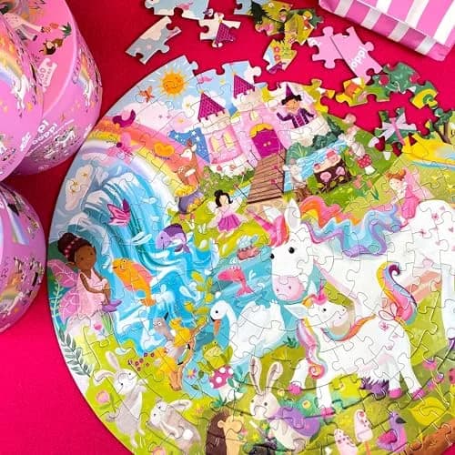 boppi Round 150 Piece Jigsaw Puzzle for Kids 5-8 | Unicorn Fantasy Scene | Eco-Friendly Recycled Cardboard thumbnail 7