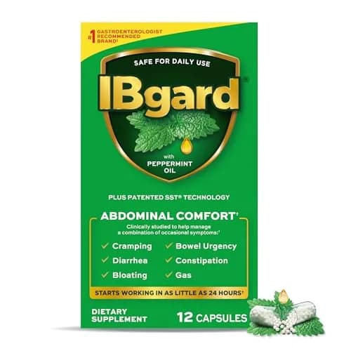 IBgard Peppermint Oil Capsules, 12 Count (Pack of 1) | Gut Health Supplement with Site-Specific Targeting thumbnail 1
