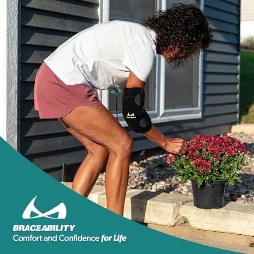BraceAbility Padded Elbow Brace L/XL | Compression Arm Sleeve with Memory Foam Cushion for Joint Pain, Bursitis, Arthritis & Tendonitis Relief | 21.3 cm (8.4 in) - 35.6 cm (14 in) Circumference thumbnail 8