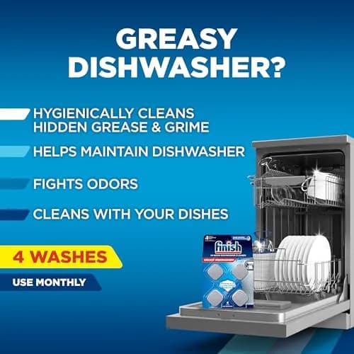 Finish Dishwasher Cleaner Tablets 4 Count | Deep Cleans Grease & Grime, Fights Odors thumbnail 2