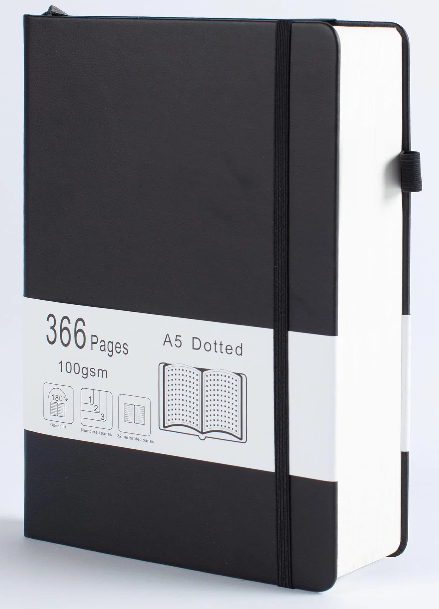 VOLINOTE Thick Bullet Notebook with 366 Numbered Pages, A5 Dotted Journal 21.5 cm (8.5" x 5.7") | 100GSM Dot Grid Paper for Writing - main product image