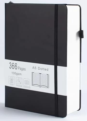 VOLINOTE Thick Bullet Notebook with 366 Numbered Pages, A5 Dotted Journal 21.5 cm (8.5" x 5.7") | 100GSM Dot Grid Paper for Writing thumbnail 1