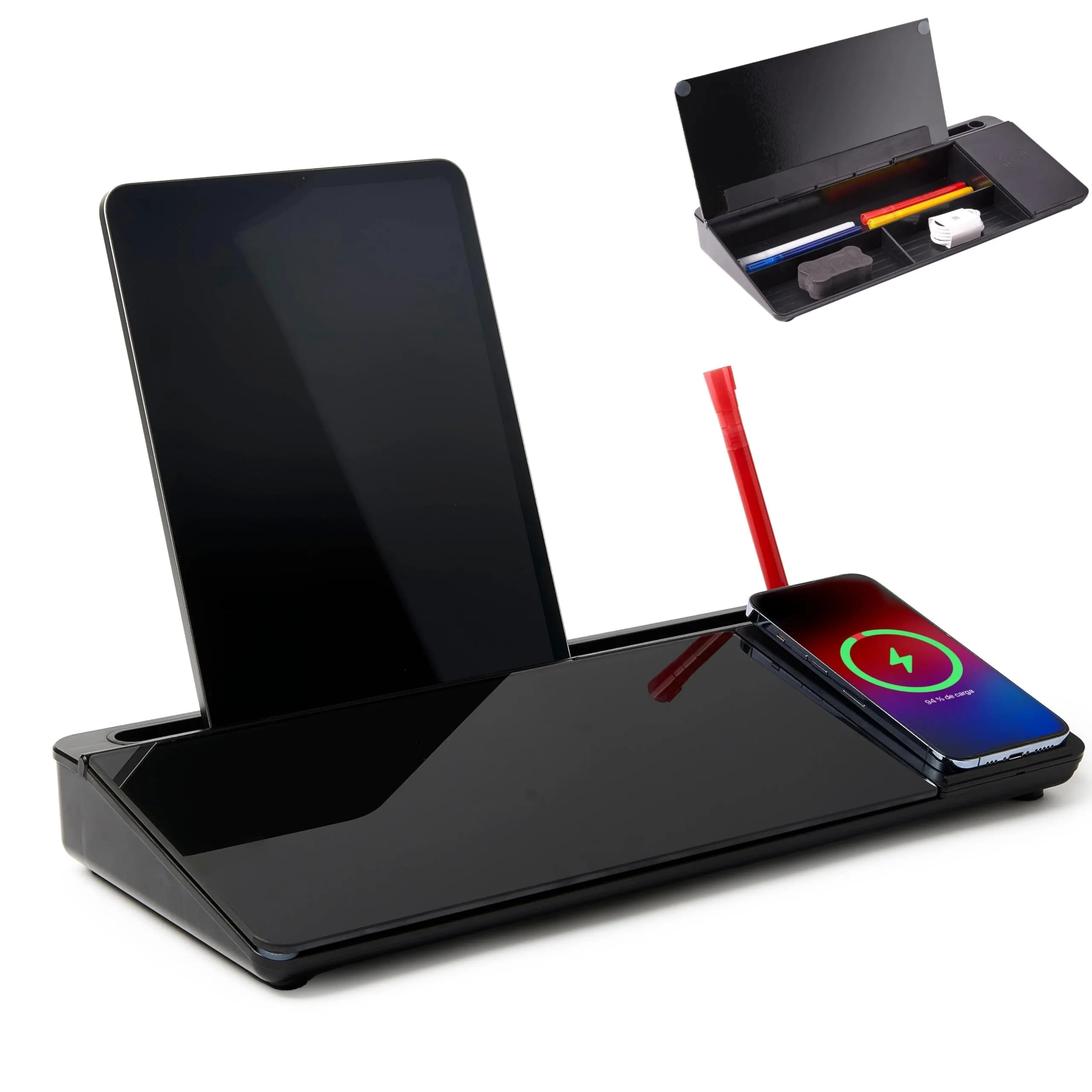 GAROOD White Writing Board with Wireless Charger Adapter | Desktop Glassboard for Office & School - main product image