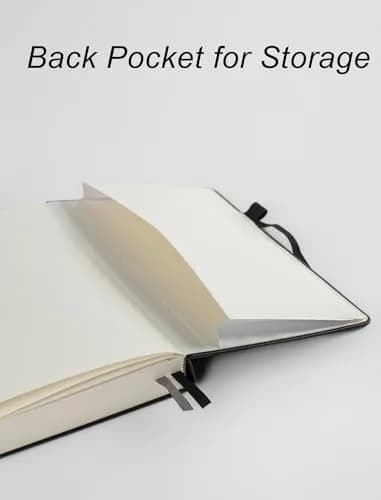 VOLINOTE Thick Bullet Notebook 366 Numbered Pages A5 Dotted Journal 186 Sheets (5.7"x8.3") | Classic Vegan Leather Cover thumbnail 5