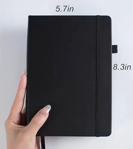 VOLINOTE Thick Bullet Notebook 366 Numbered Pages A5 Dotted Journal 186 Sheets (5.7"x8.3") | Classic Vegan Leather Cover thumbnail 6