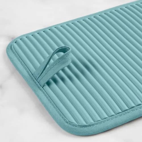 KitchenAid Ribbed Soft Silicone Pot Holder 2-Pack Set, Mineral Water Aqua, 18cm (7") x 23cm (9") | Heat Resistant Up to 260°C (500°F) thumbnail 5