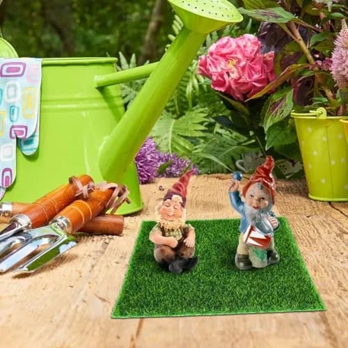 KISEER 12 Pack Artificial Grass Mats 15cm x 15cm (6" x 6") | Miniature Garden Crafting Supply thumbnail 9