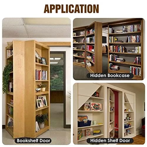 SKMYL Heavy Duty Hidden Pivot Hinge, 360° Rotation for Bookshelf Door, 220 lb Capacity (2-Pack, Stainless Steel) thumbnail 6