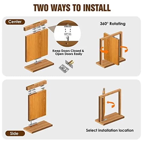 SKMYL Heavy Duty Hidden Pivot Hinge, 360° Rotation for Bookshelf Door, 220 lb Capacity (2-Pack, Stainless Steel) thumbnail 4