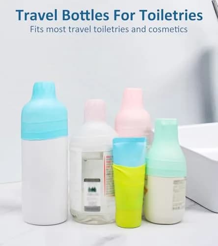 FOROUME 25 Pack Silicone Bottle Covers Leak Proof Travel Accessories in 5 Colors thumbnail 3