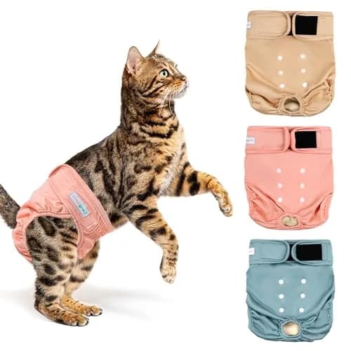 Langsprit Reusable Cat Diapers for Female Male Cats | Washable & Leak-Free (Medium) thumbnail 1
